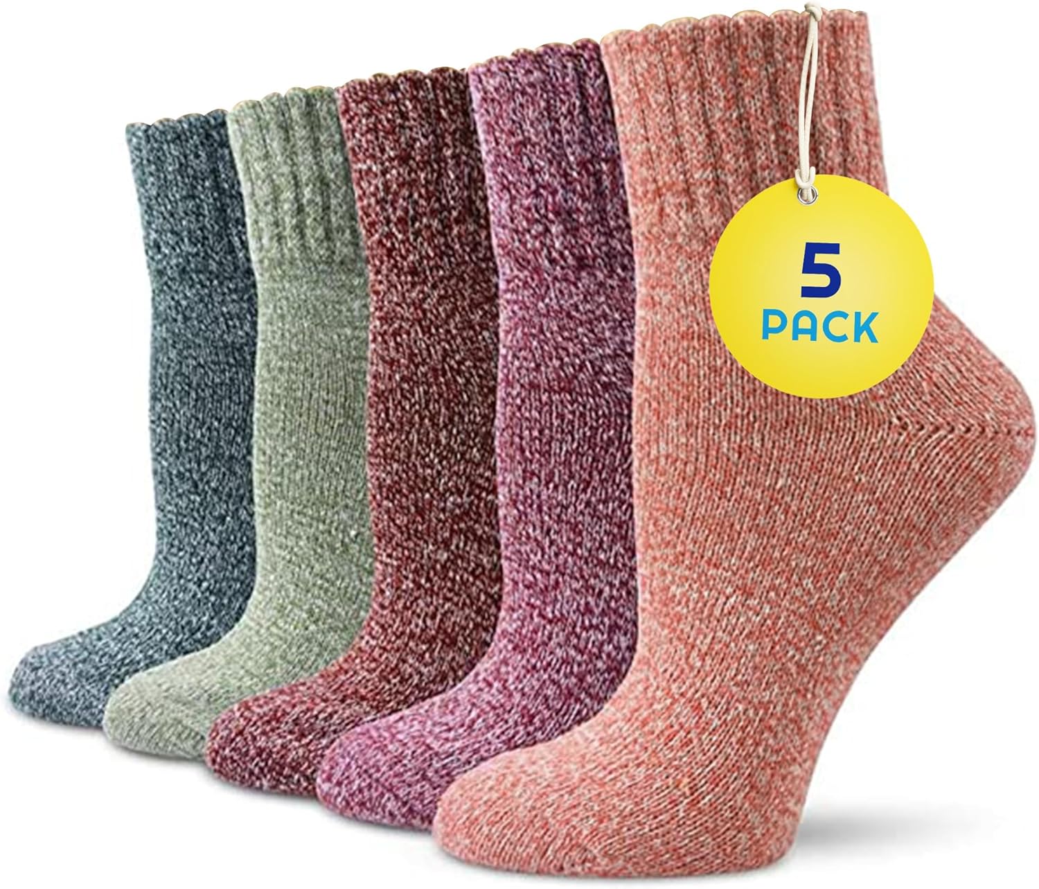 Sunny Socks 5 Pairs Women’s Thermal Winter Socks – Warm Nordic Socks | Ideal for...