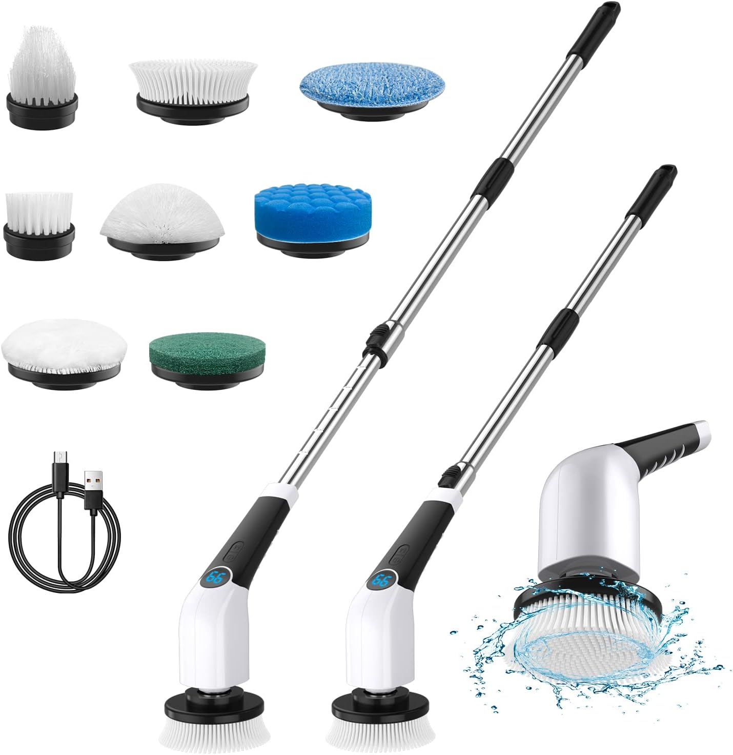 Leebein Electric Spin Scrubber, Cordless Cleaning Brush with 8 Replaceable Brush...