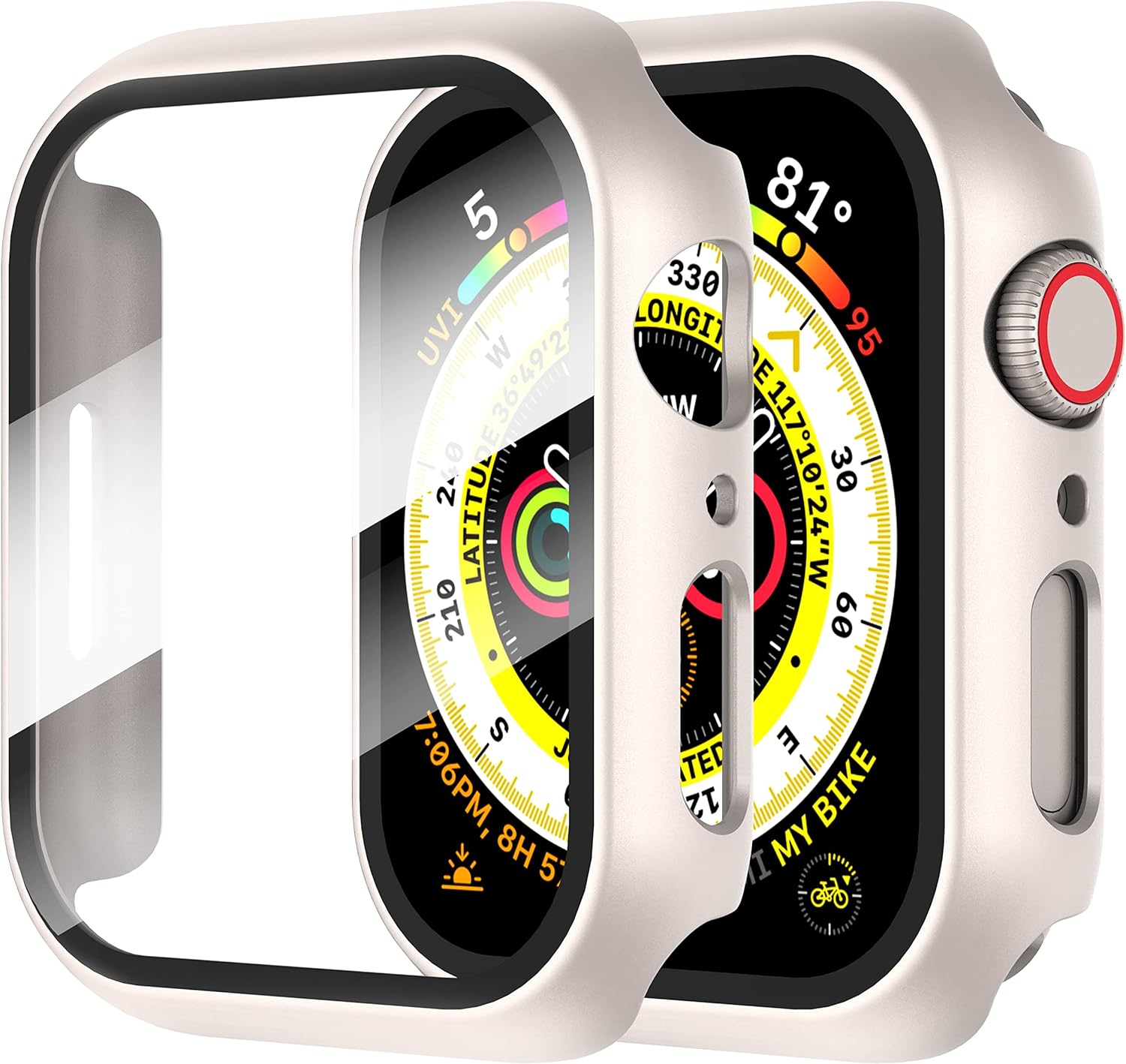 Diruite 2-Pack Screen Protector for Apple Watch 6/5/4/SE 40mm Tempered Glass Cas...