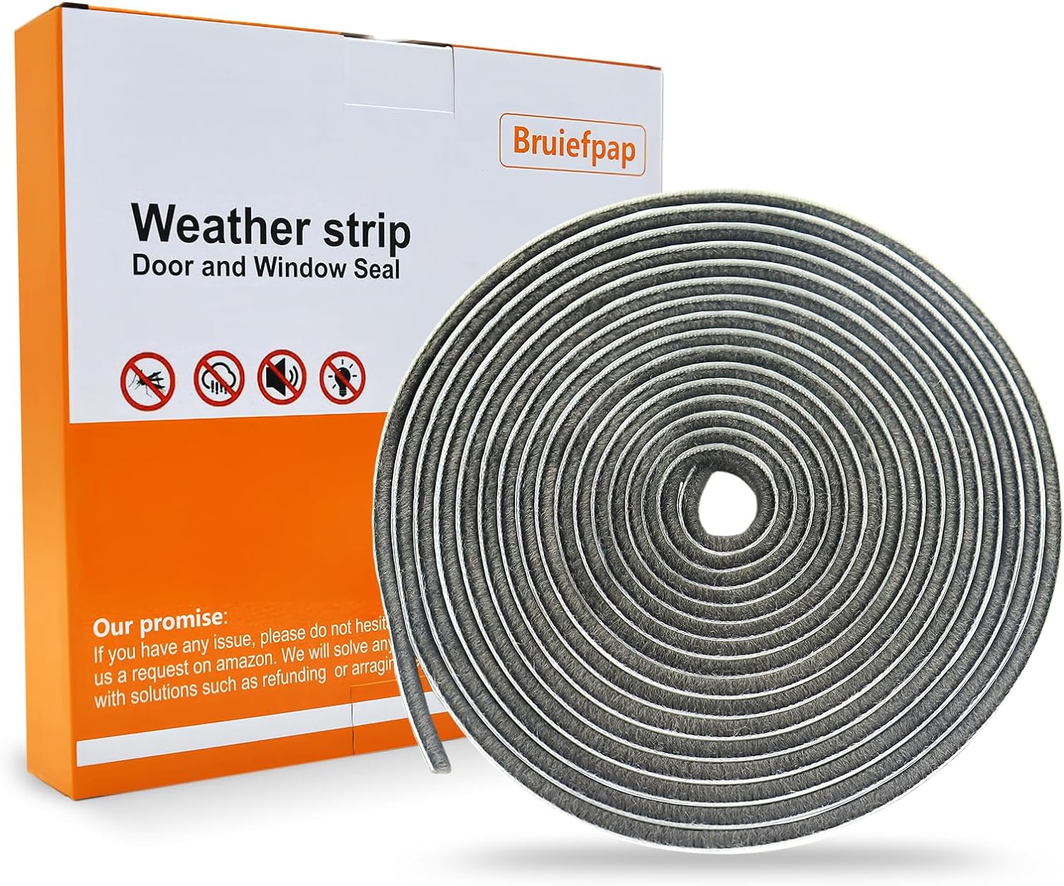39.4FT Brush Weather Stripping, Neat Pile Self Adhesive Seal Strip for Windows a...