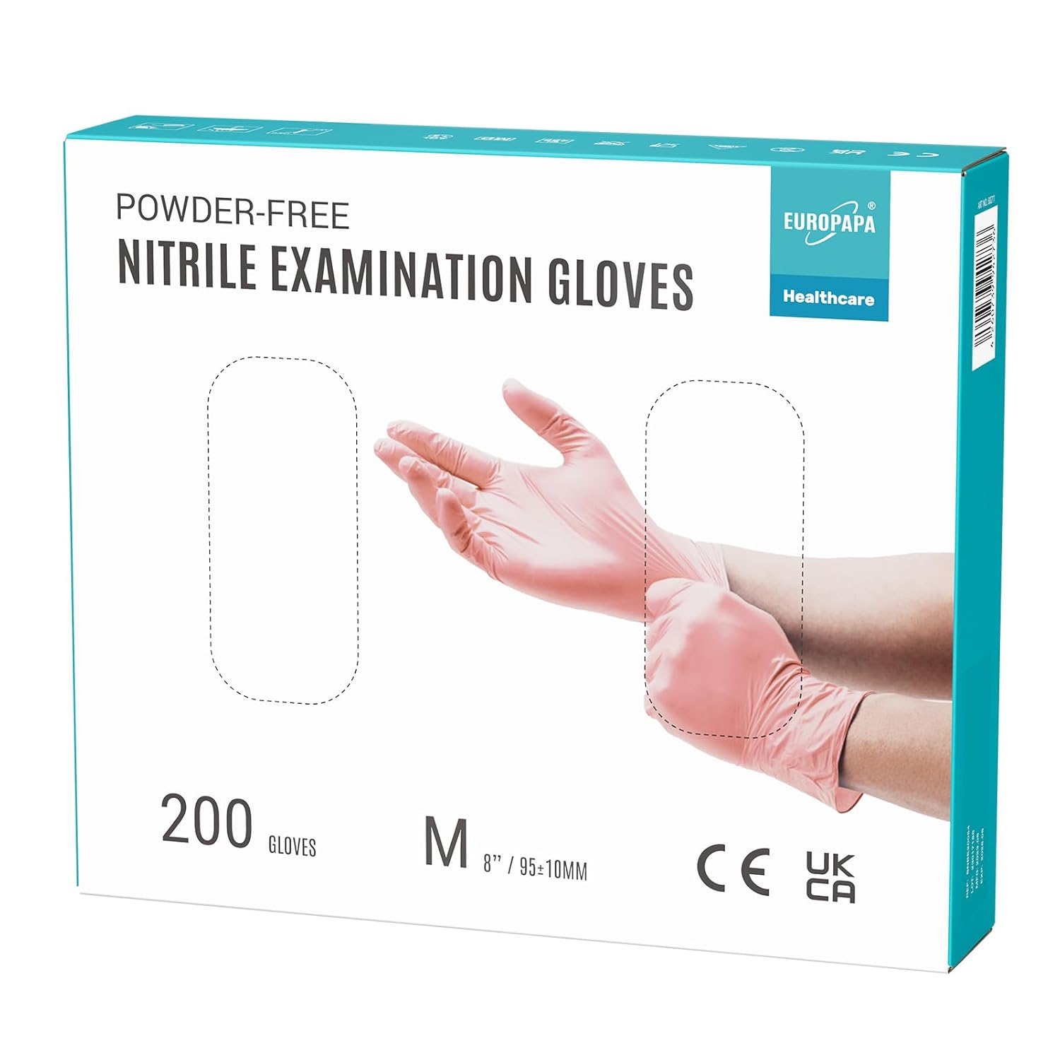 EUROPAPA® 200x disposable nitrile gloves powder-free examination gloves EN455 EN...