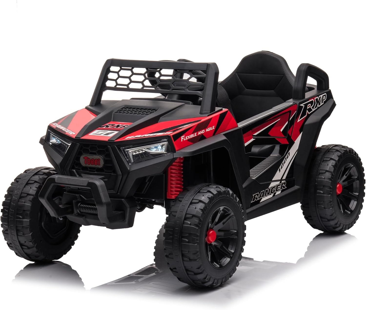 TOBBI 12V Kids Ride on Car, Electric Off-Road UTV Truck with Forward and Reverse...