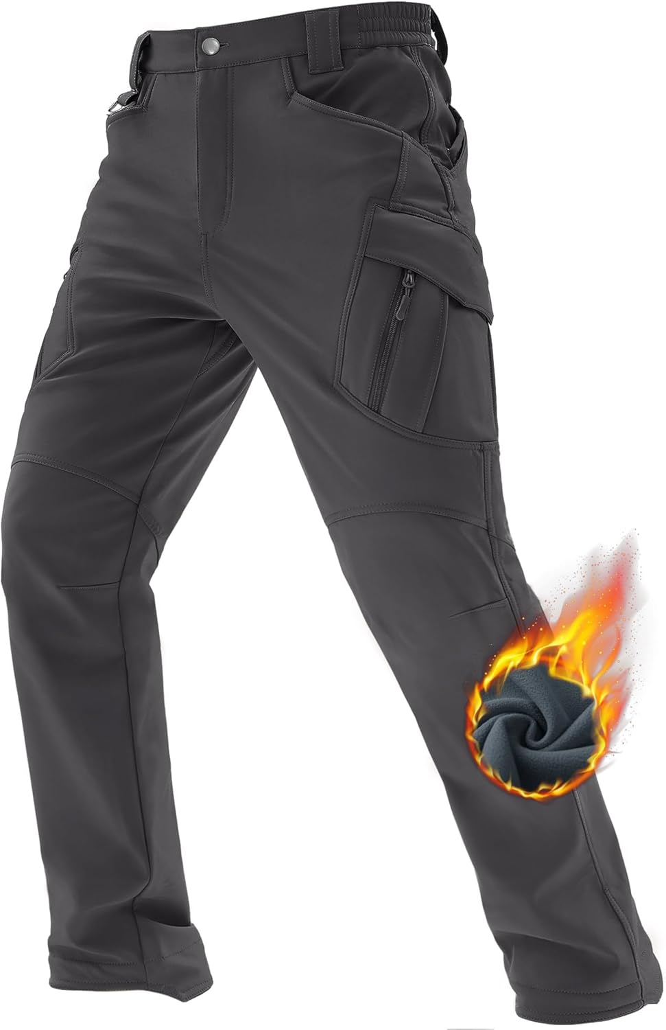 TACVASEN Men's Military Style Ski Trousers Fleece Lined Tactical Water-Resistant...