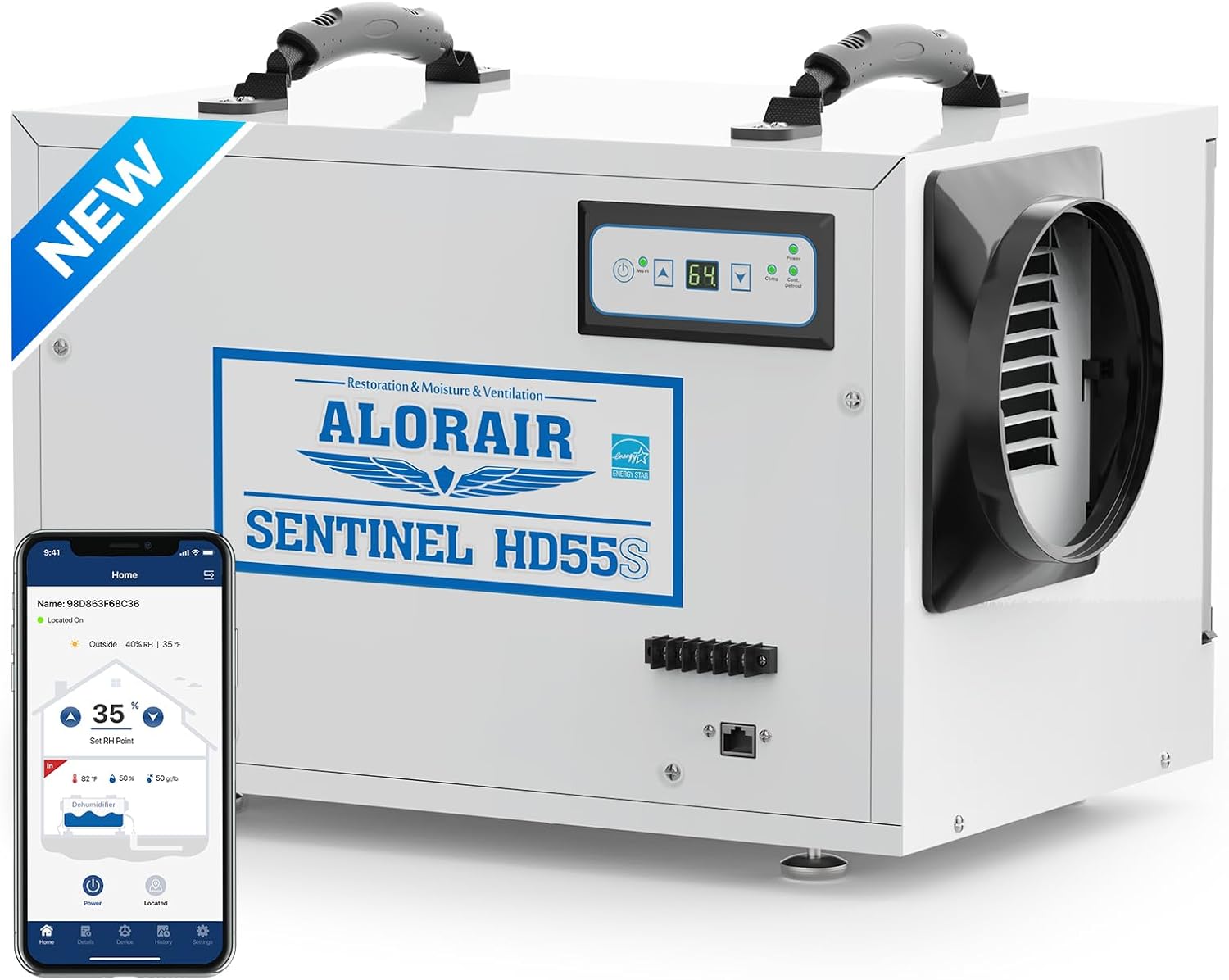 ALORAIR Crawl Space Dehumidifiers, 120 PPD Energy Star Wi-Fi APP Controls Crawls...