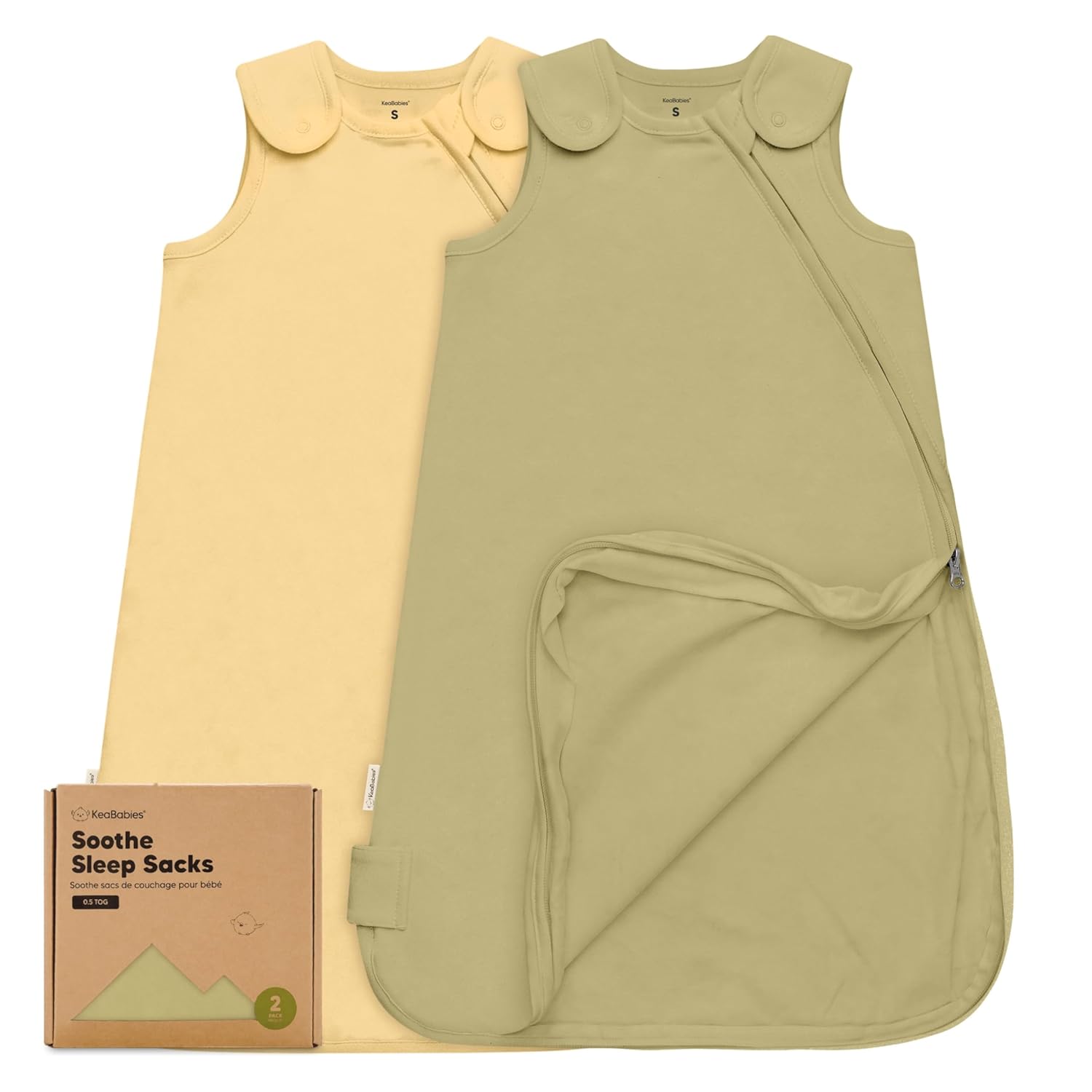 2-Pack Organic Sleep Sacks, 100% Cotton -Baby Sleeping Sack, Wearable Blanket Ba...