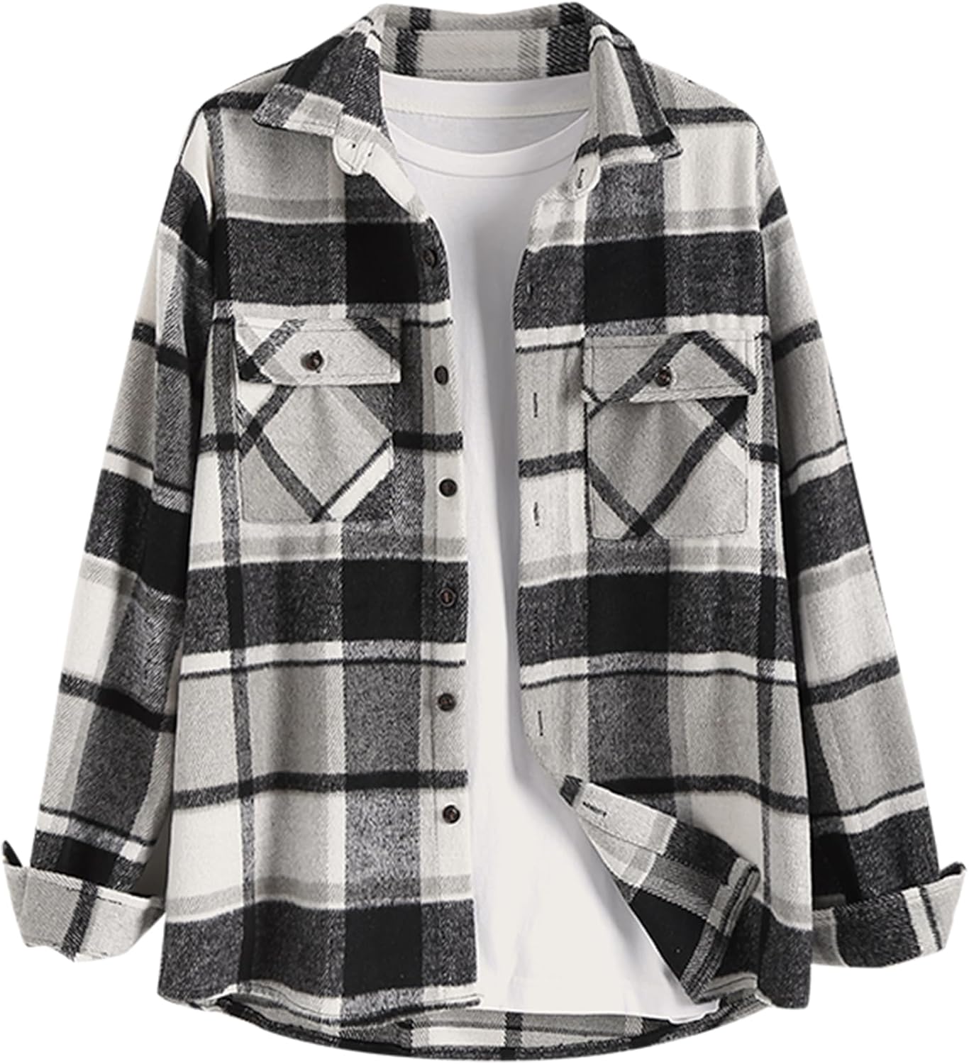 ZAFUL Mens Plaid Shirt,Long Sleeves,Classic Flannel Shirt Button Down Shirt Jack...