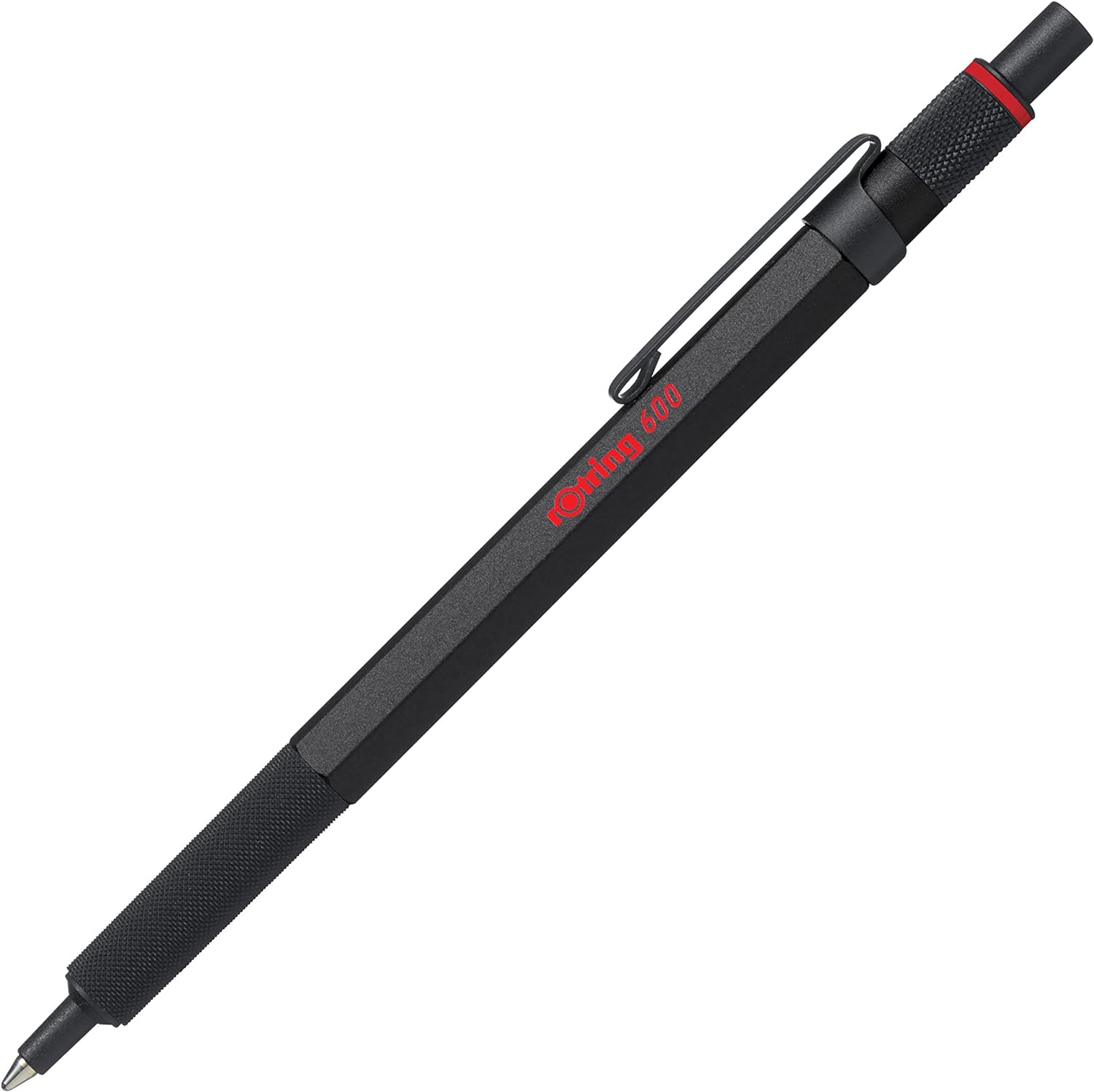 rOtring 600 Ballpoint Pen, Medium Point, Black Ink, Black Barrel, Refillable Bla...
