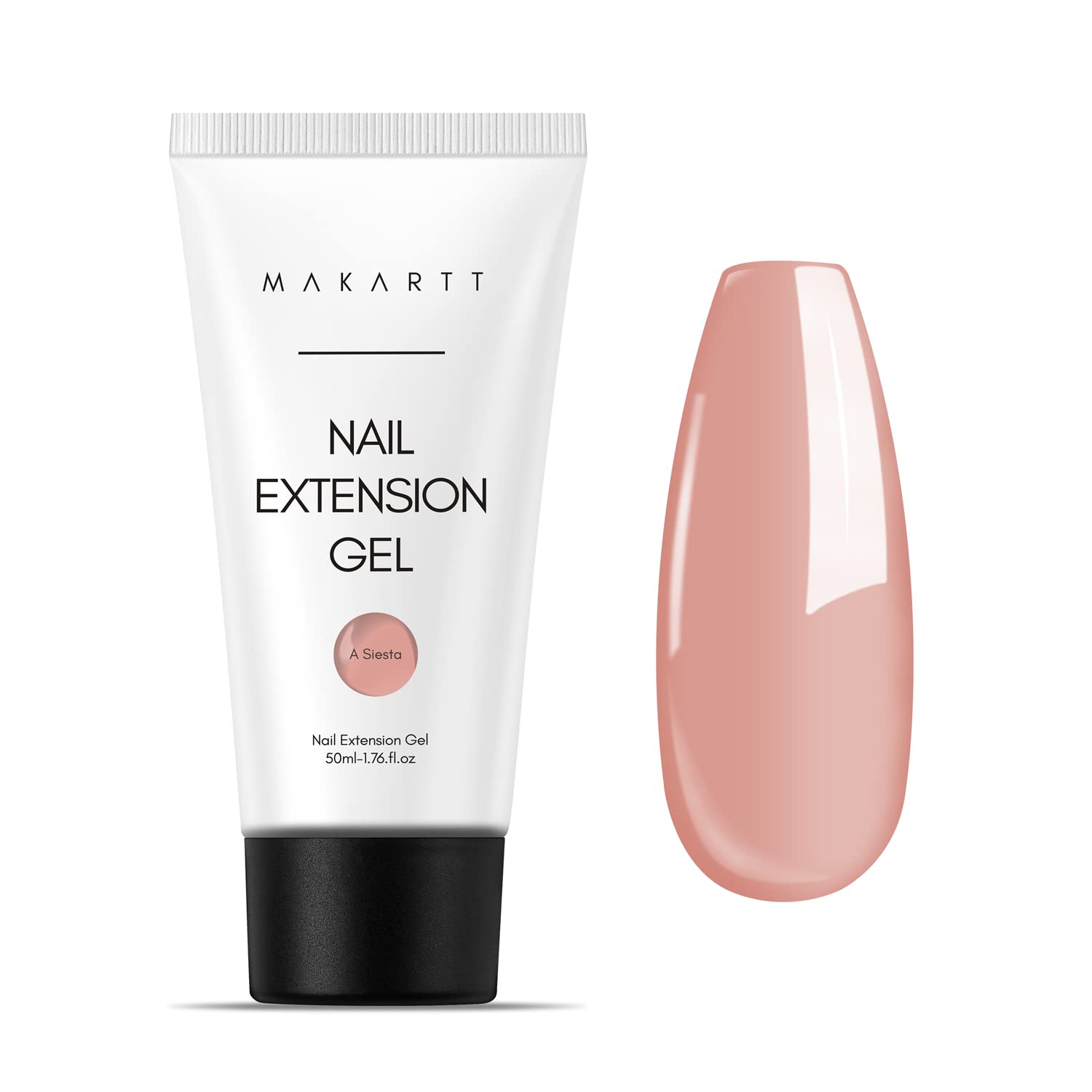 Makartt Poly Nail Gel, 50ML Nude Nature Gel Builder for Nail Extension All Seaso...