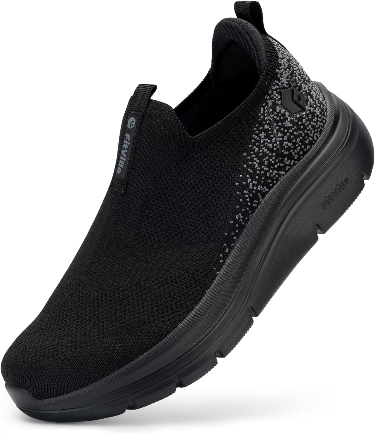 FitVille Women's Wide Slip On Trainers Comfortable Breathable Casual Loafers Ort...