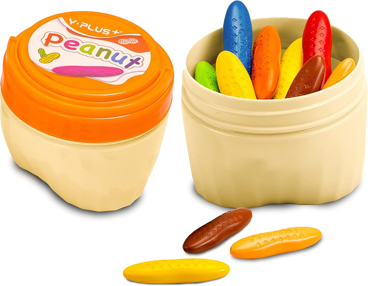 YPLUS Peanut Crayons for Kids with Bucket, 24 Colors Toddler Crayon with Box, Wa...