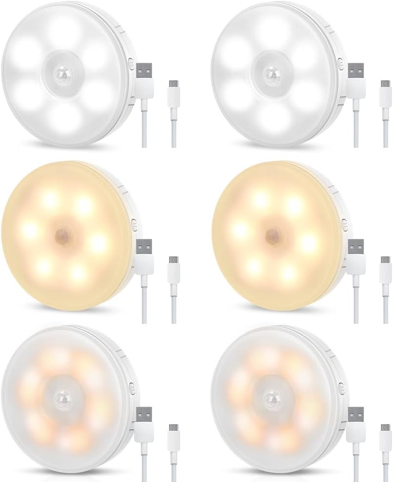 Tailcas Motion Sensor Lights Indoor, Two-Color Upgrade (Cold White/Warm White),...