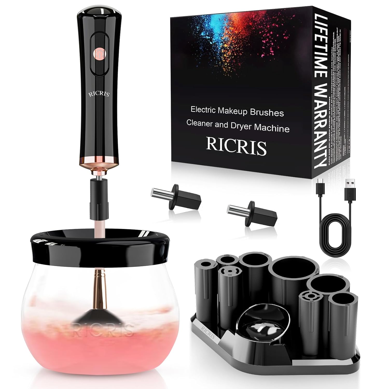 Electric Makeup Brush Cleaner Machine - Ultra Fast USB Make Up Brush Washer and...