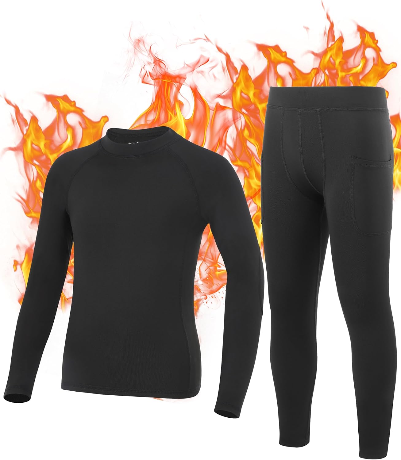 Roadbox Kids Thermal Base Layer Set - Boys Football Skins Underwear Youth Fleece...