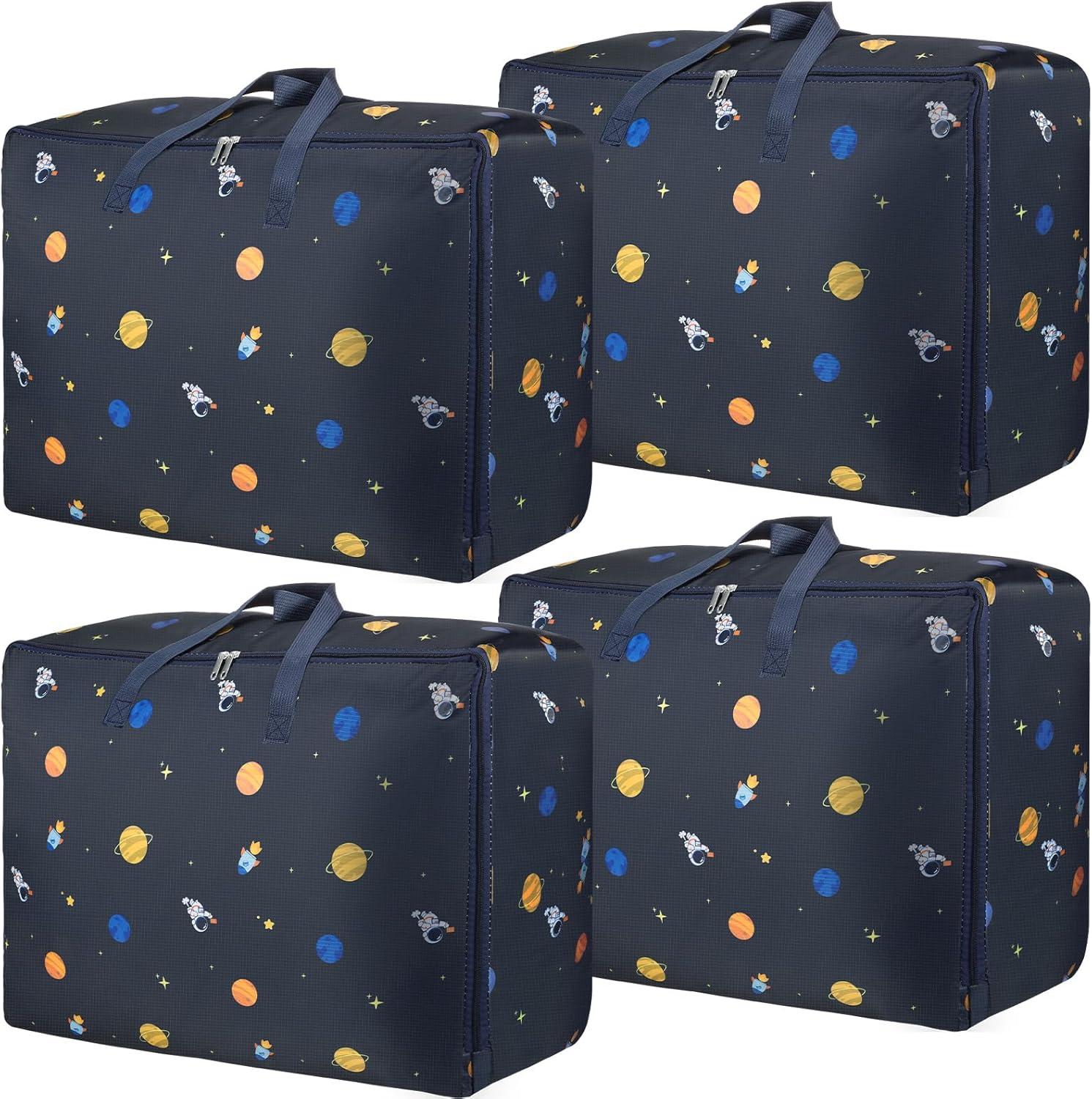 4 Pcs 105L Moving Bags, Heavy Duty Storage Bags Large Storage Box with Zips for...