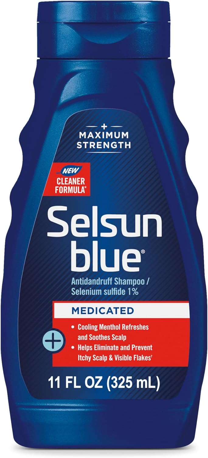 Selsun Blue Medicated Antidandruff Shampoo, Maximum Strength Scalp Treatment Wit...
