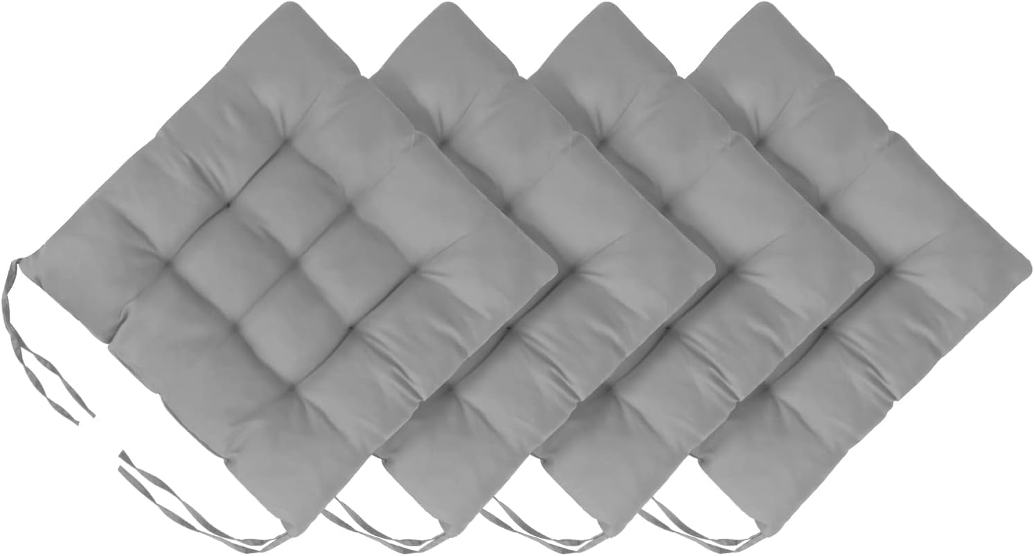 Holdfiturn 4Pcs Seat Pads for Dining Chair 40x40cm Garden Chair Cushions with Ti...