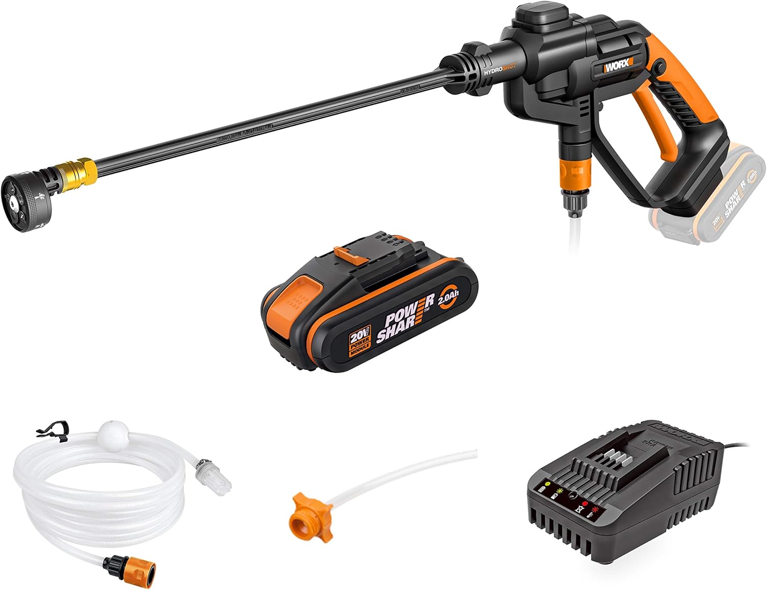 WORX 20V Cordless Pressure Washer Hydroshot WG620E.6, 22 Bar 120 L/H Compact Por...