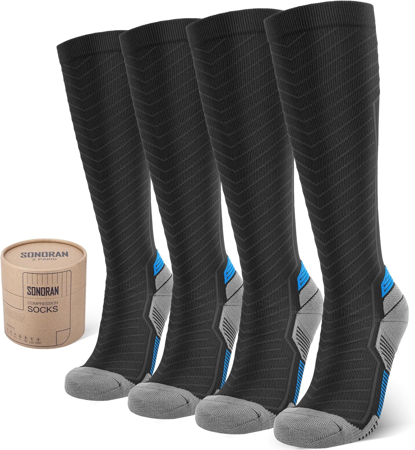 Compression Socks for Men & Women (2/4/6 Pairs) 20-30 mmHg Graduated Compression...
