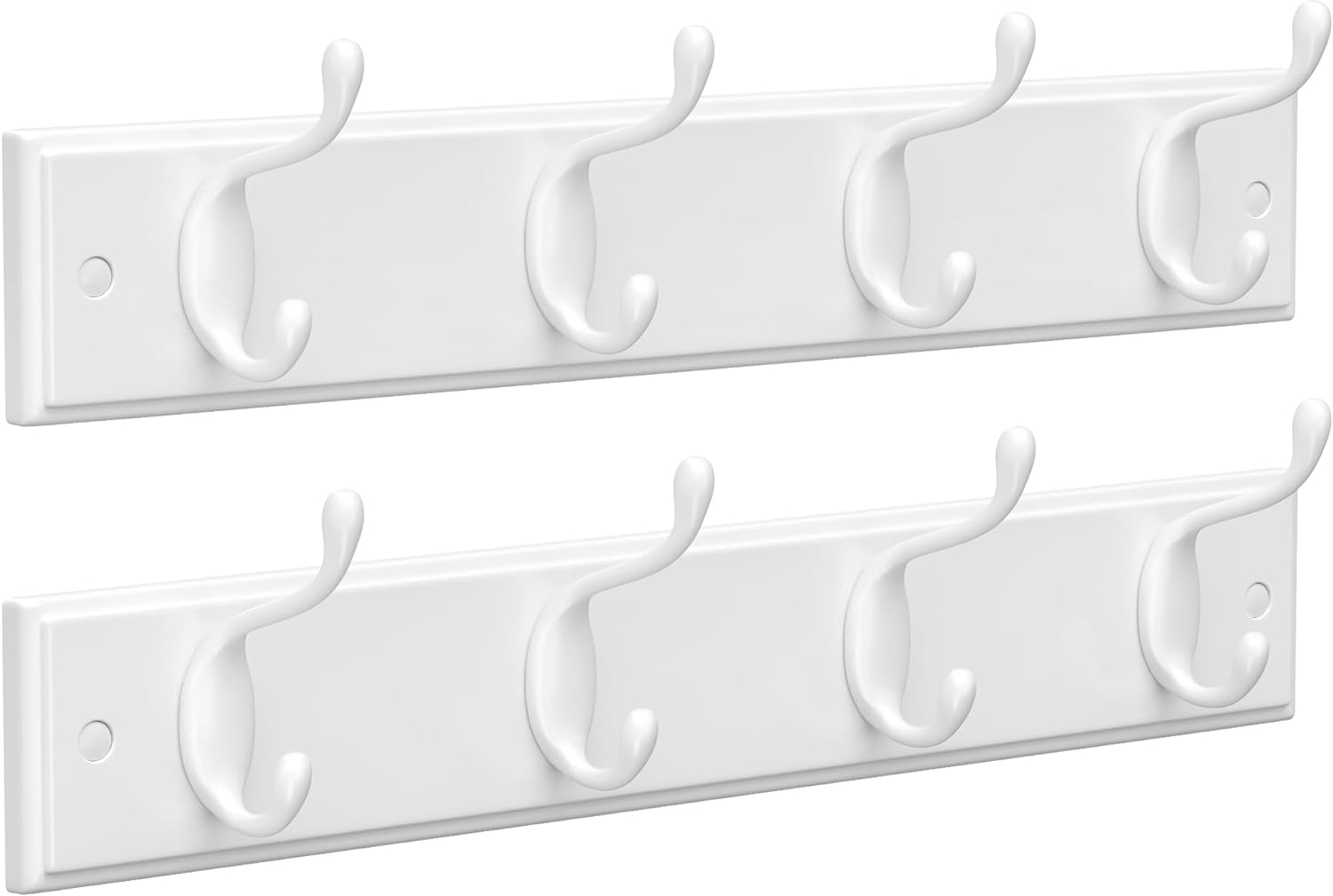 SONGMICS Set of 2 Coat Racks, Wall-Mounted Coat Hook, 8 Dual Metal Hooks, for Co...