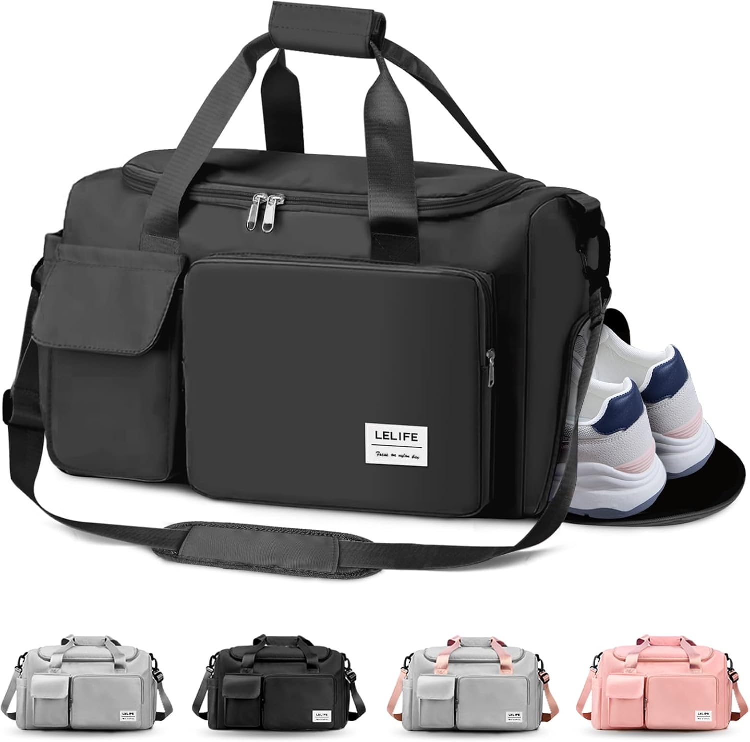 Gym Bag, Travel Bag with Wet Pocket, Portable Overnight Bags for Women, Waterpro...