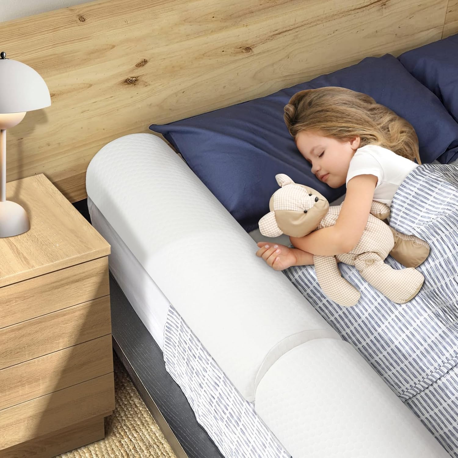 YIHATA 2in1 Toddler Bed Guard, Bed Rail for Toddlers, Bed Barrier Long Foam Deta...