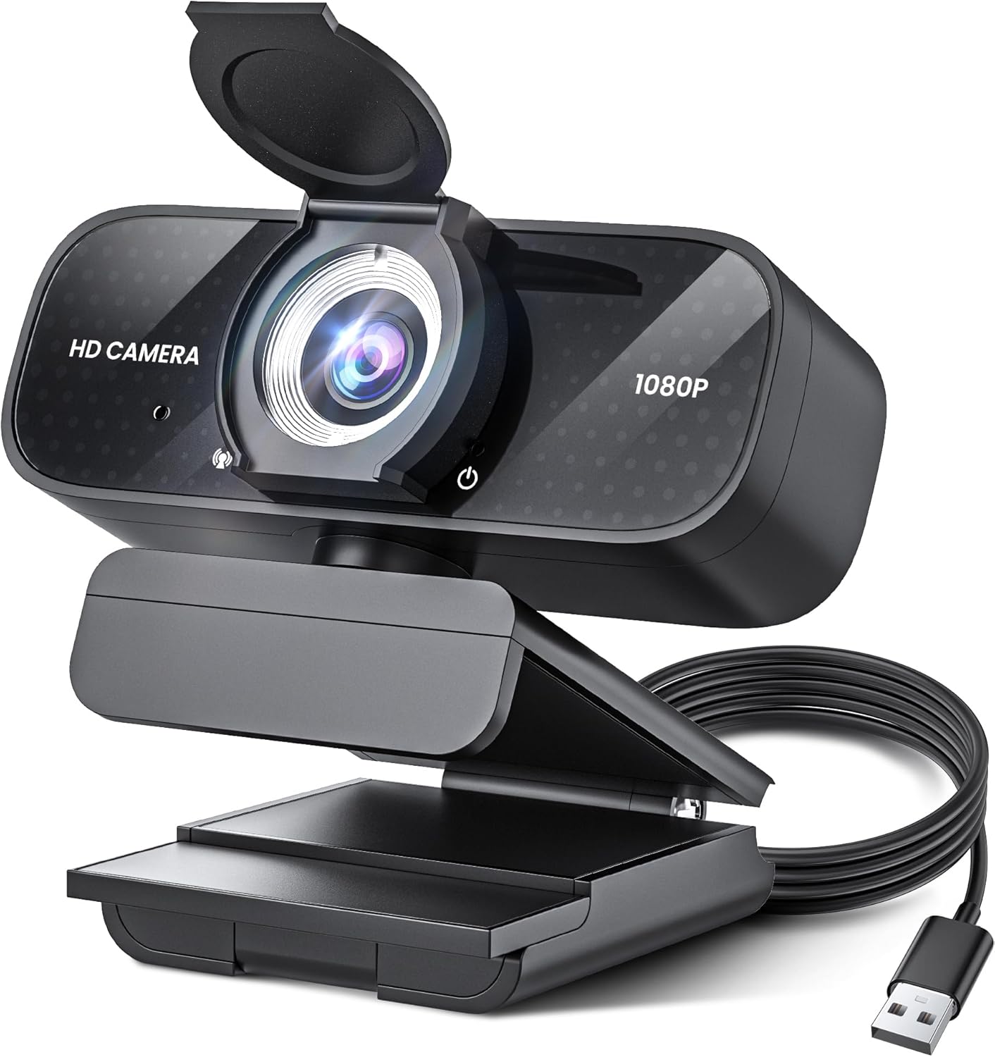 Full HD Webcam with Built-in Microphone, 1080P Video and Wide Angle Camera, Priv...
