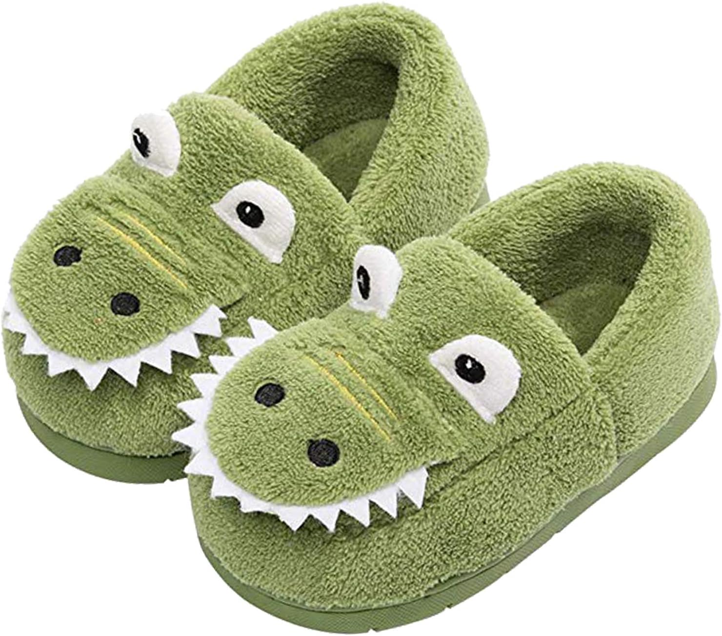 JACKSHIBO Girls Boys Home Slippers Warm Dinosaur House Slippers for Toddler Fur...