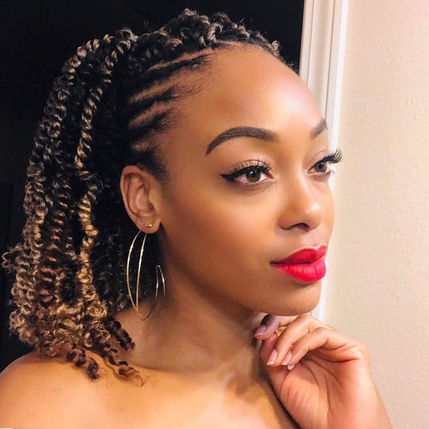 TOYOTRESS Tiana Passion Twist Hair 14 inch Short Ombre Blonde Pre-Twisted 8 Pack...