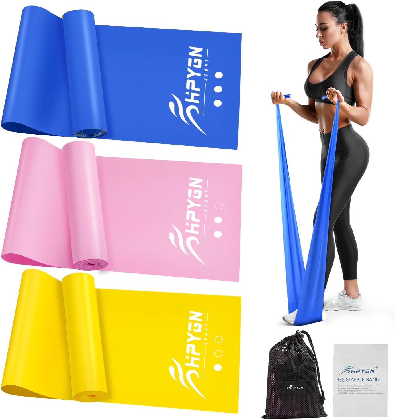 Resistance Bands, Exercise Bands for Physical Therapy, Strength Training, Yoga,...