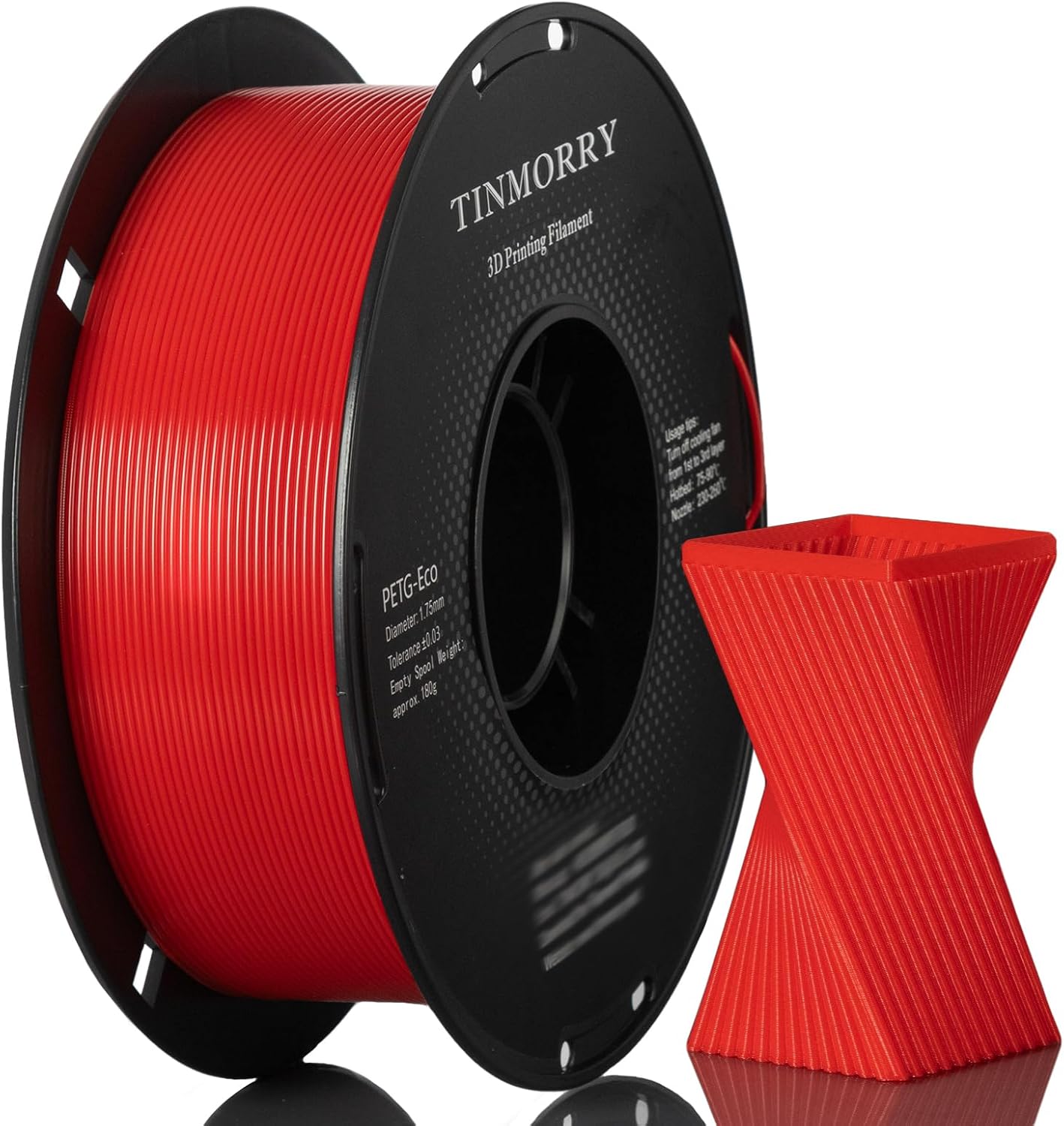 PETG Filament 1.75mm, TINMORRY Upgraded PETG-Eco 3D Printing Filament, Compatibl...
