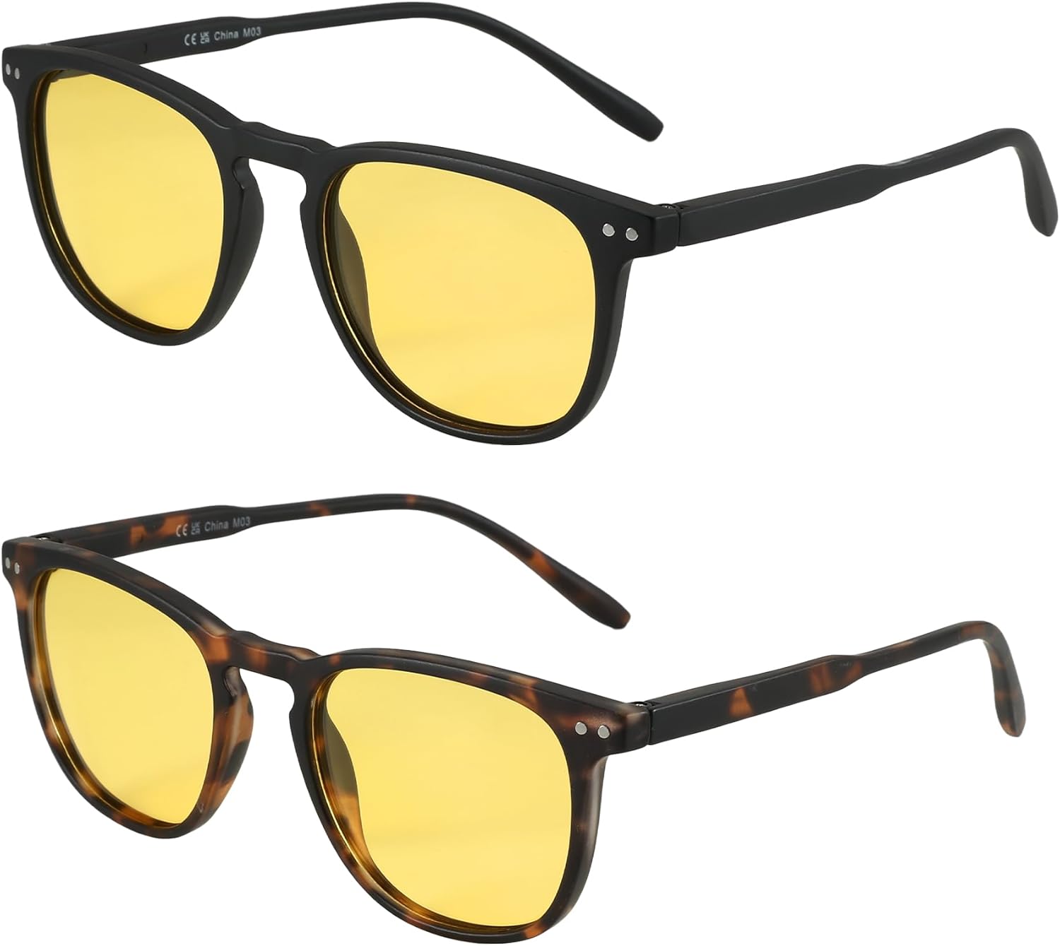 ZENOTTIC 2 Pack Polarised Sunglasses Womens Mens Retro Vintage Round and Square...