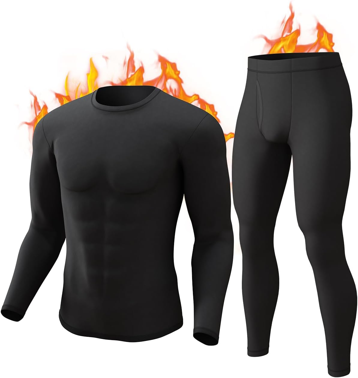 CL convallaria Long Johns Thermal Underwear for Men Soft Fleece Lined Base Layer...