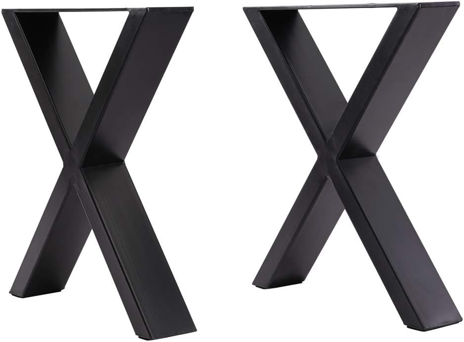 INMOZATA Table Legs Set of 2, Heavy Duty Industrial X Shaped DIY Furniture Table...