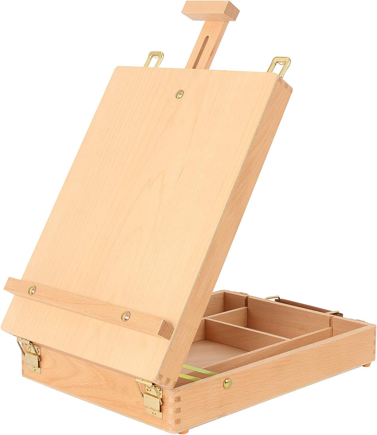 Art Supplies Box Easel Sketchbox Painting Storage Box, Adjust Wood Tabletop Ease...