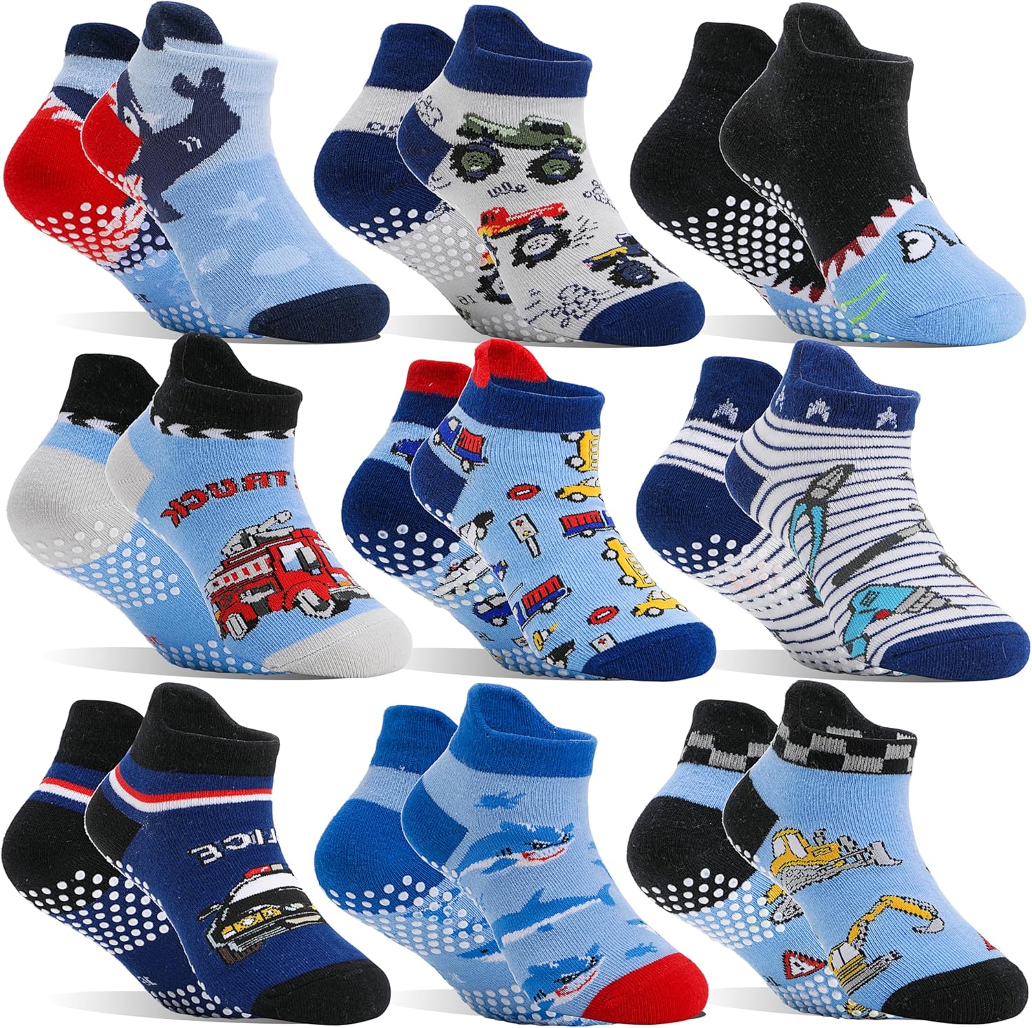 Baby Girls Boys Toddlers Grips Socks Kids Non Slip Anti Skid Ankle Cotton No Sho...