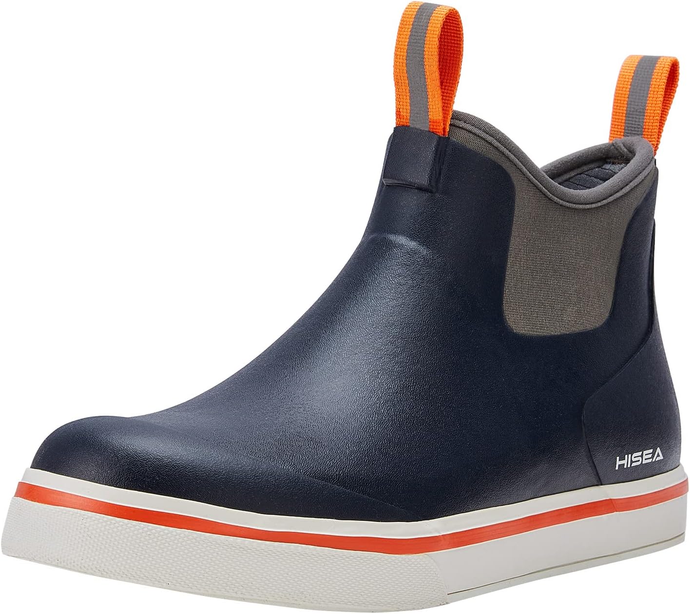 HISEA Men's Deck Boots Saltwater Fishing Booties Waterproof Ankle Rain Boots Hig...