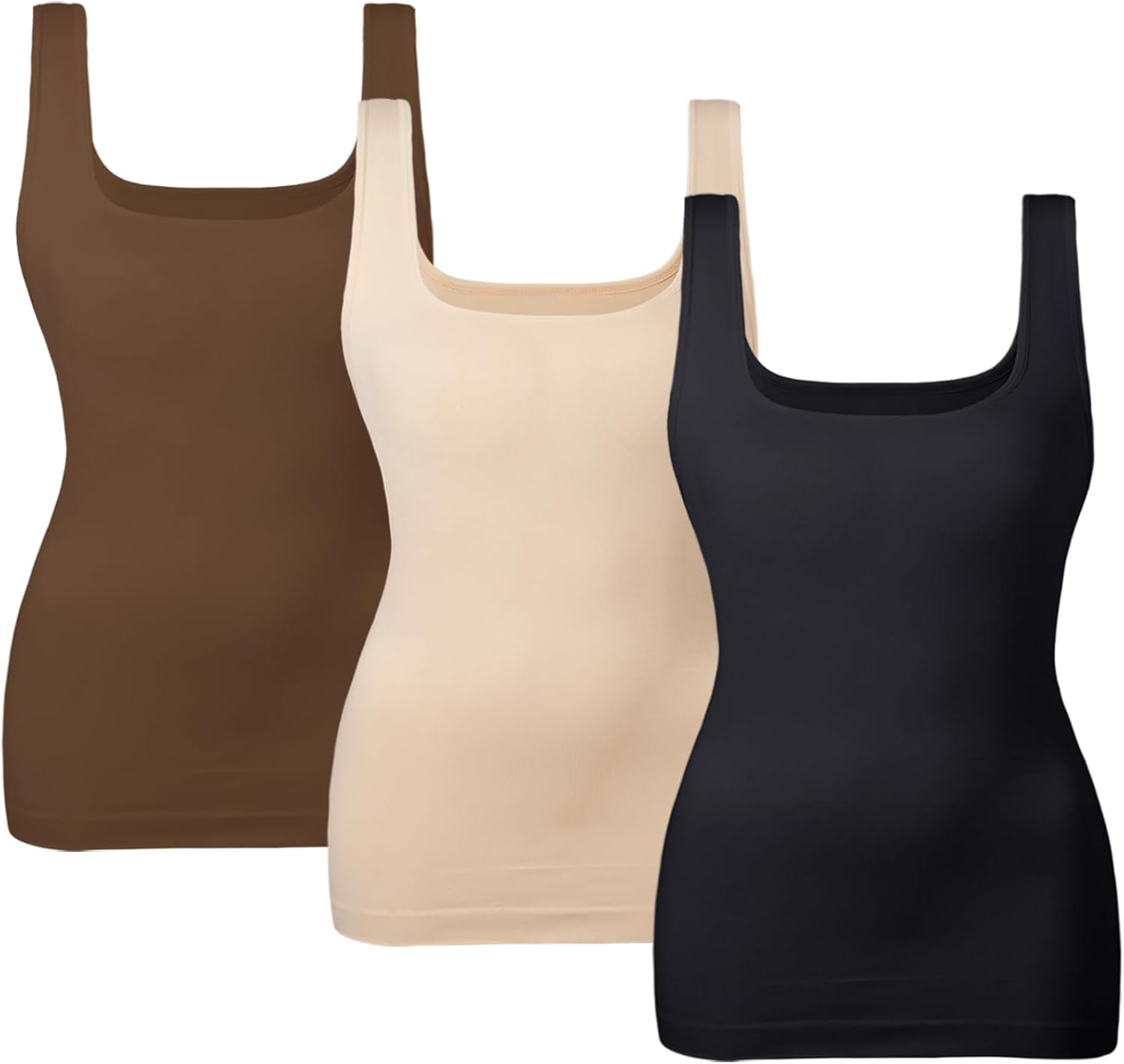 EUYZOU Women Tummy Control Shapewear Tank Tops Seamless Square Neck Compression...