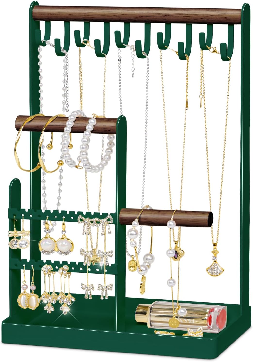 metwoods Organiser Holder, 4-Tier Jewellery Organizer Holder Stand, Earring Disp...