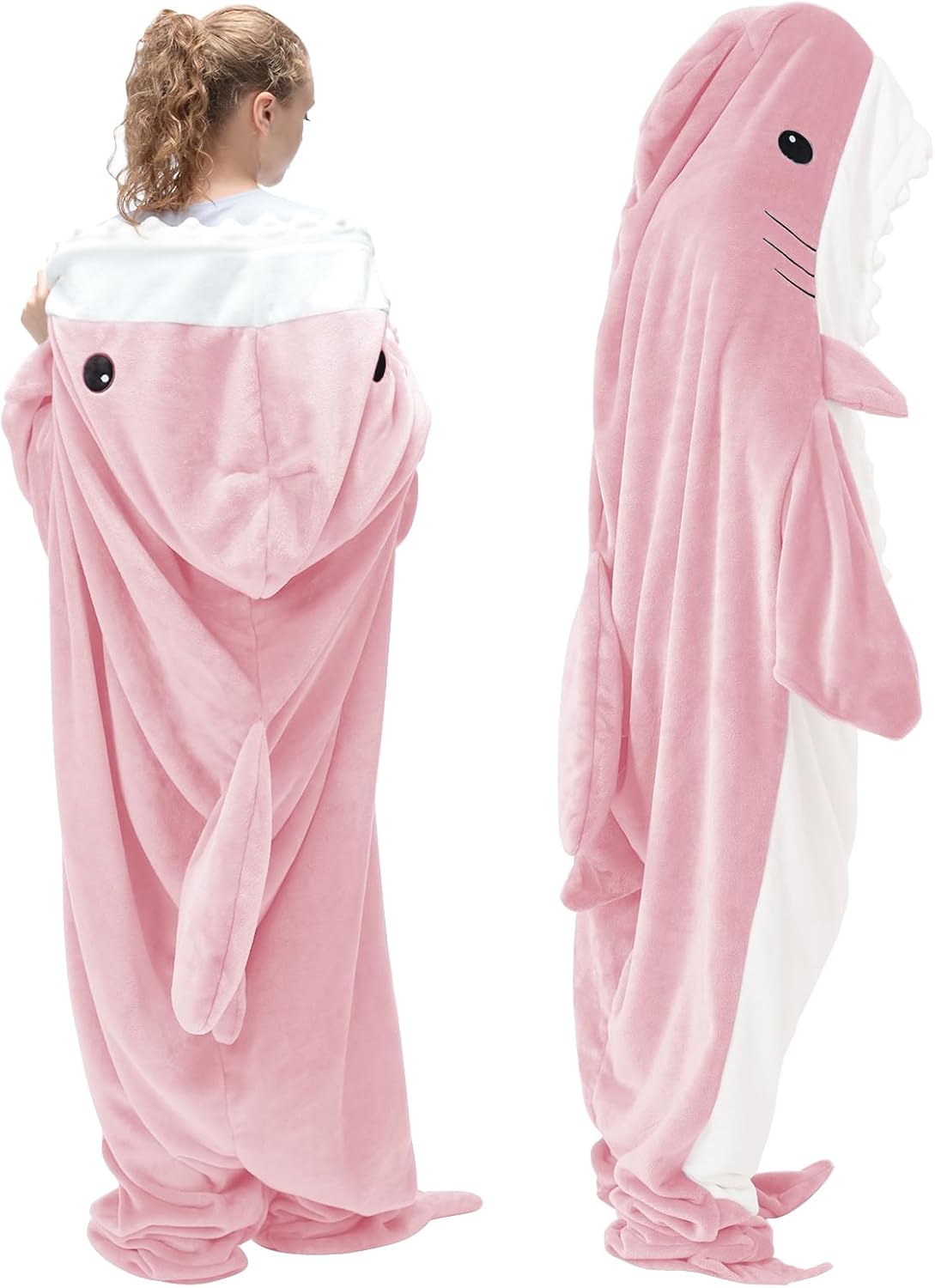 Touchat Shark Blanket Hoodie Onesie, Wearable Blanket Hoodie Adult, Warm Flannel...