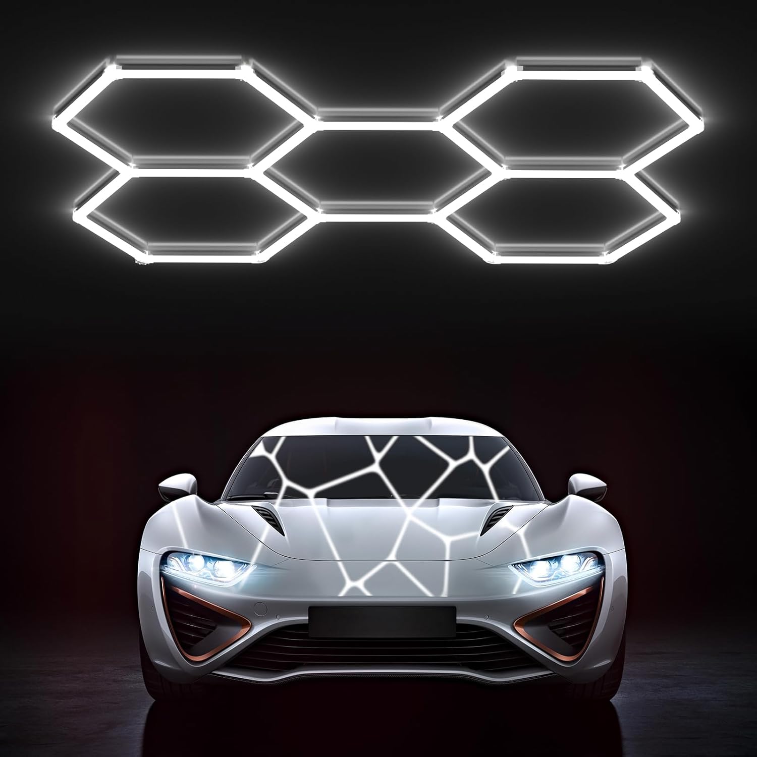 HYPERLITE Gen 2 Hexagon LED Lights: 168W 16800LM 5 Grids DIY Hexagon Led Lights,...