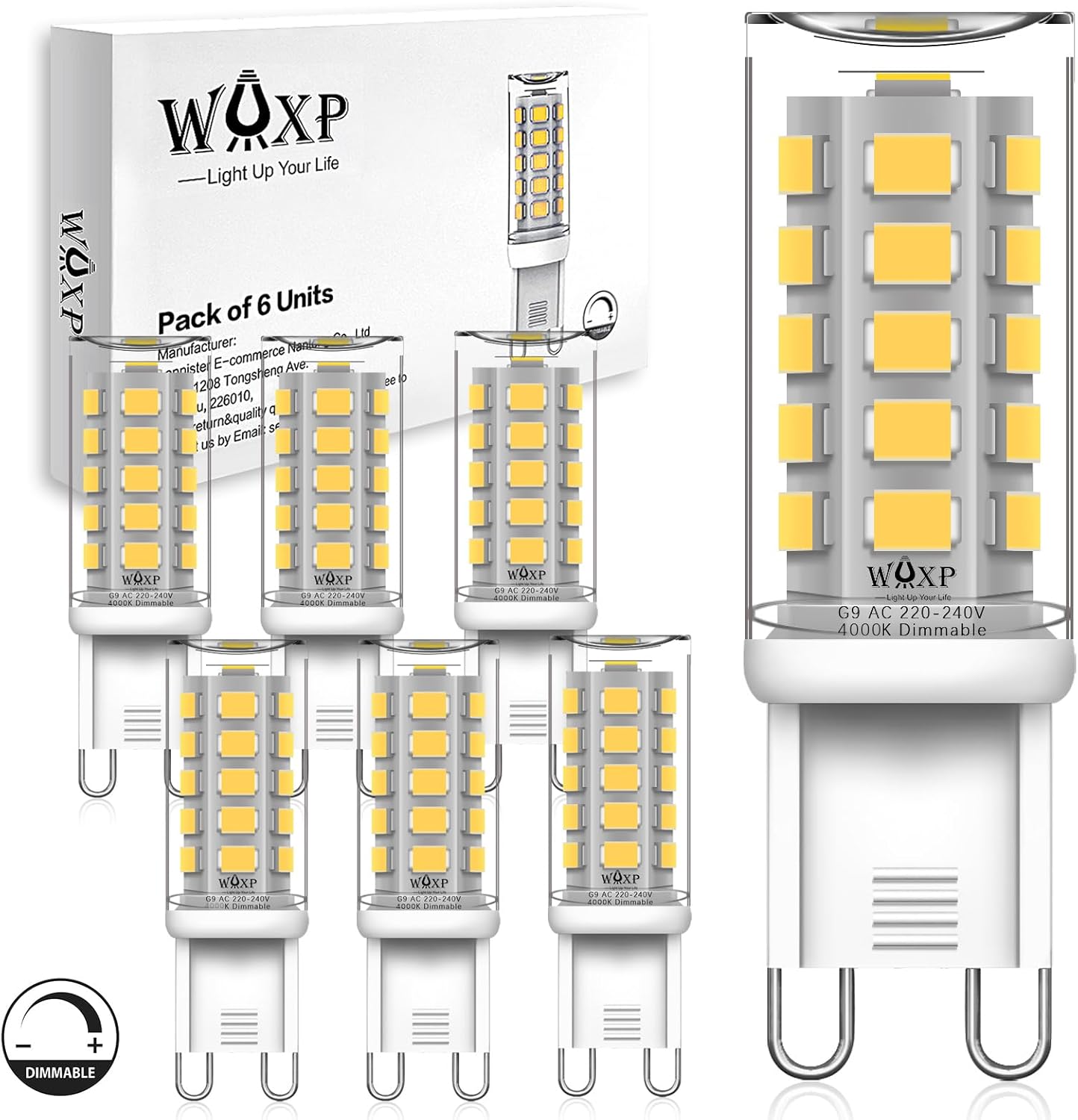 Dimmable G9 LED Bulbs Daylight White 3W, 4000K, Equivalent 30W G9 Halogen Light...