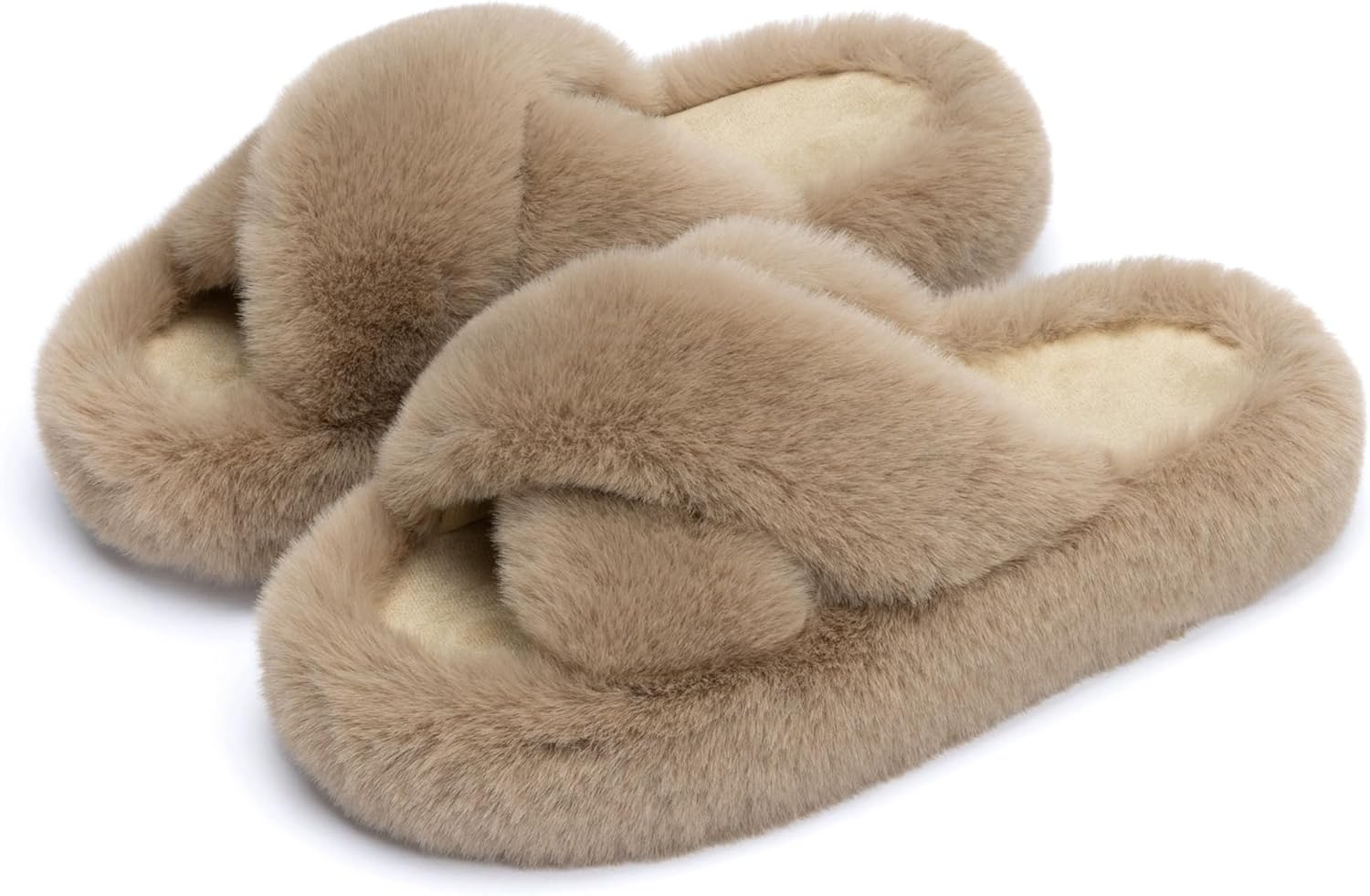 Chantomoo Women's Slippers Memory Foam House Bedroom Slippers for Women Fuzzy Pl...