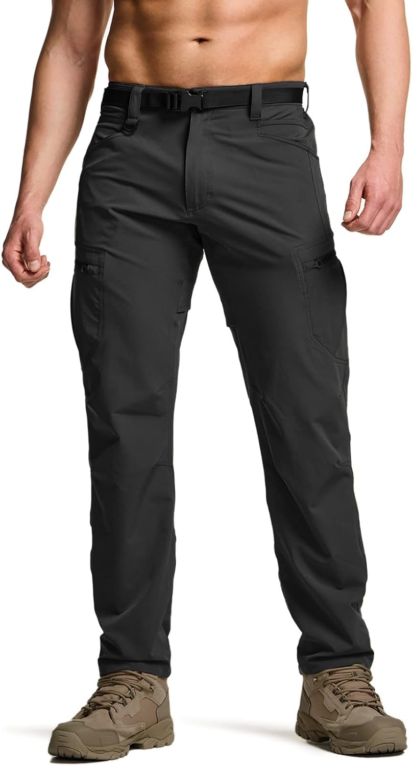 CQR Men's Quick Dry Tactical Pants, Water Resistant Outdoor Pants, Lightweight S...