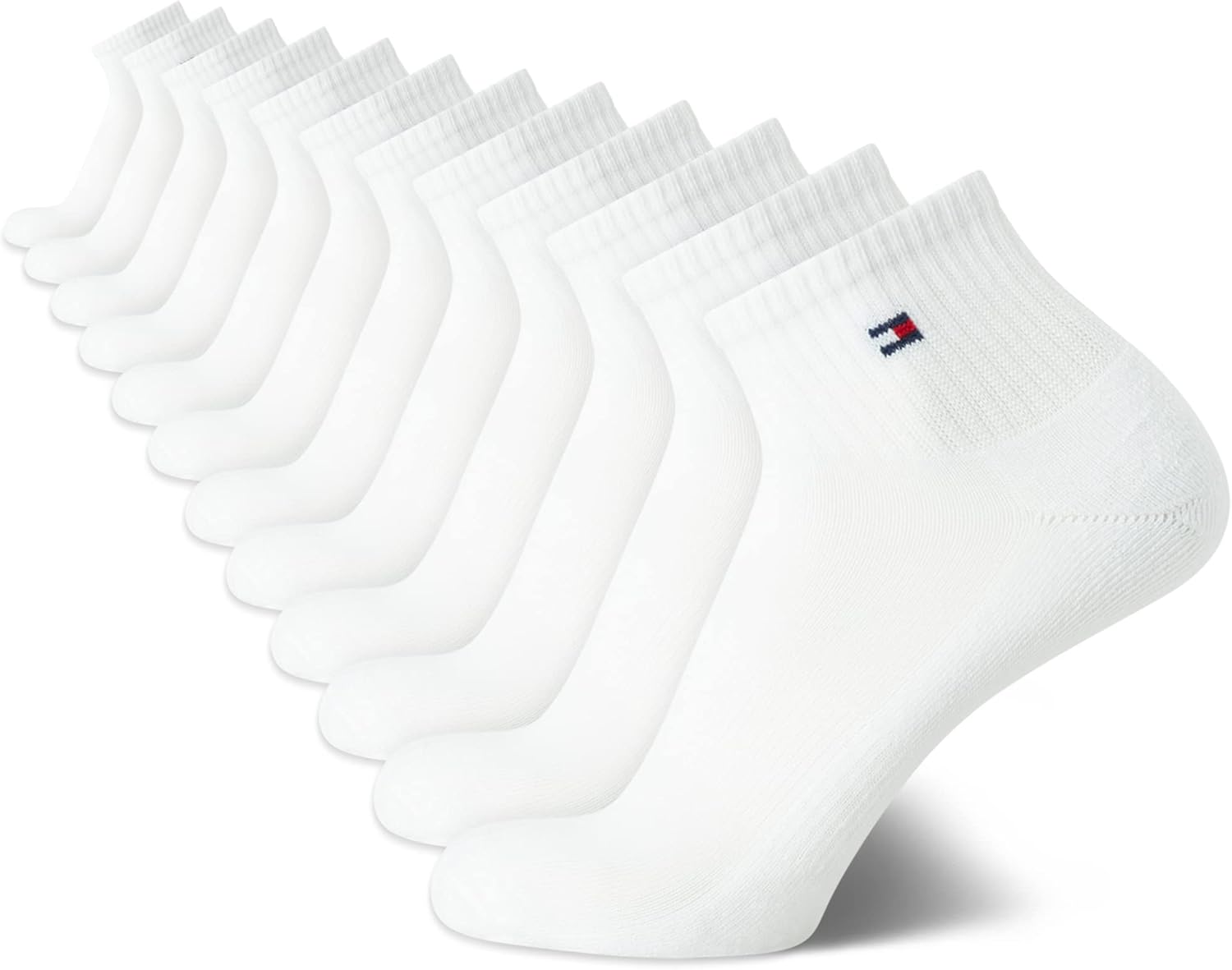 Tommy Hilfiger Men's Quarter Socks - 12 Pack Arch Support Cushion Comfort Socks...