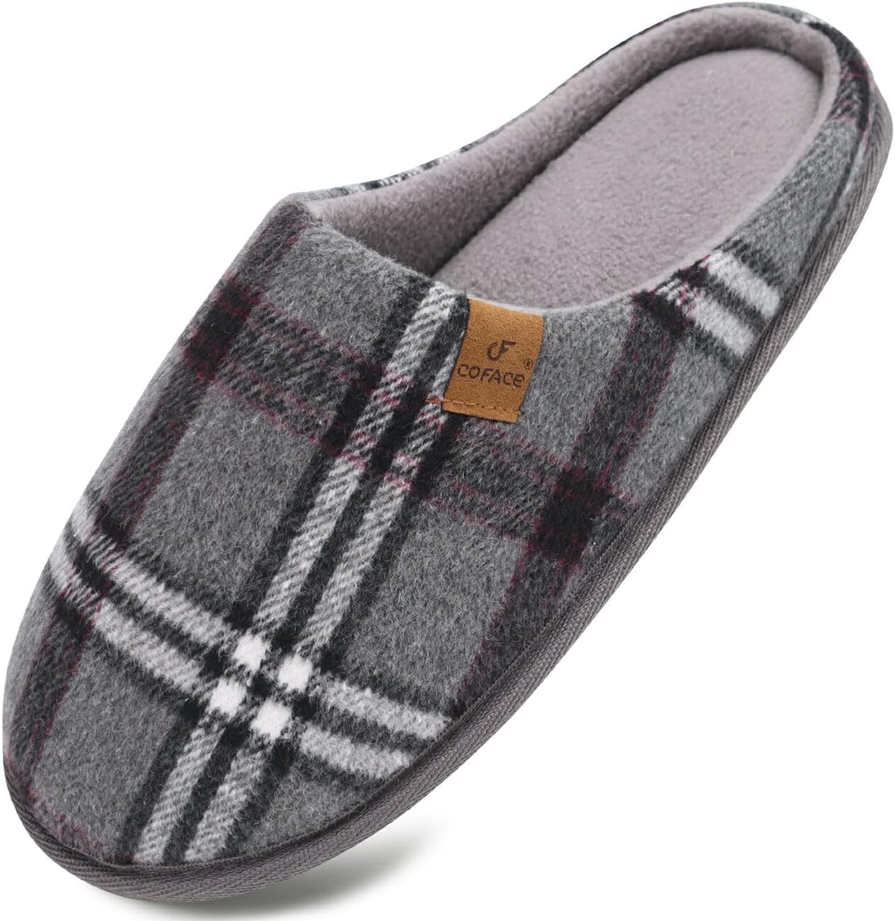 COFACE Mens Cozy Memory Foam Scuff Slippers Casual Slip On Warm House Indoor/Out...