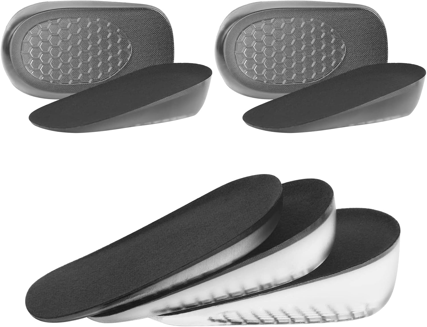 URAQT Gel Height Increase Insole, 2 Pairs Invisible Heel Lift Inserts, Elastic S...