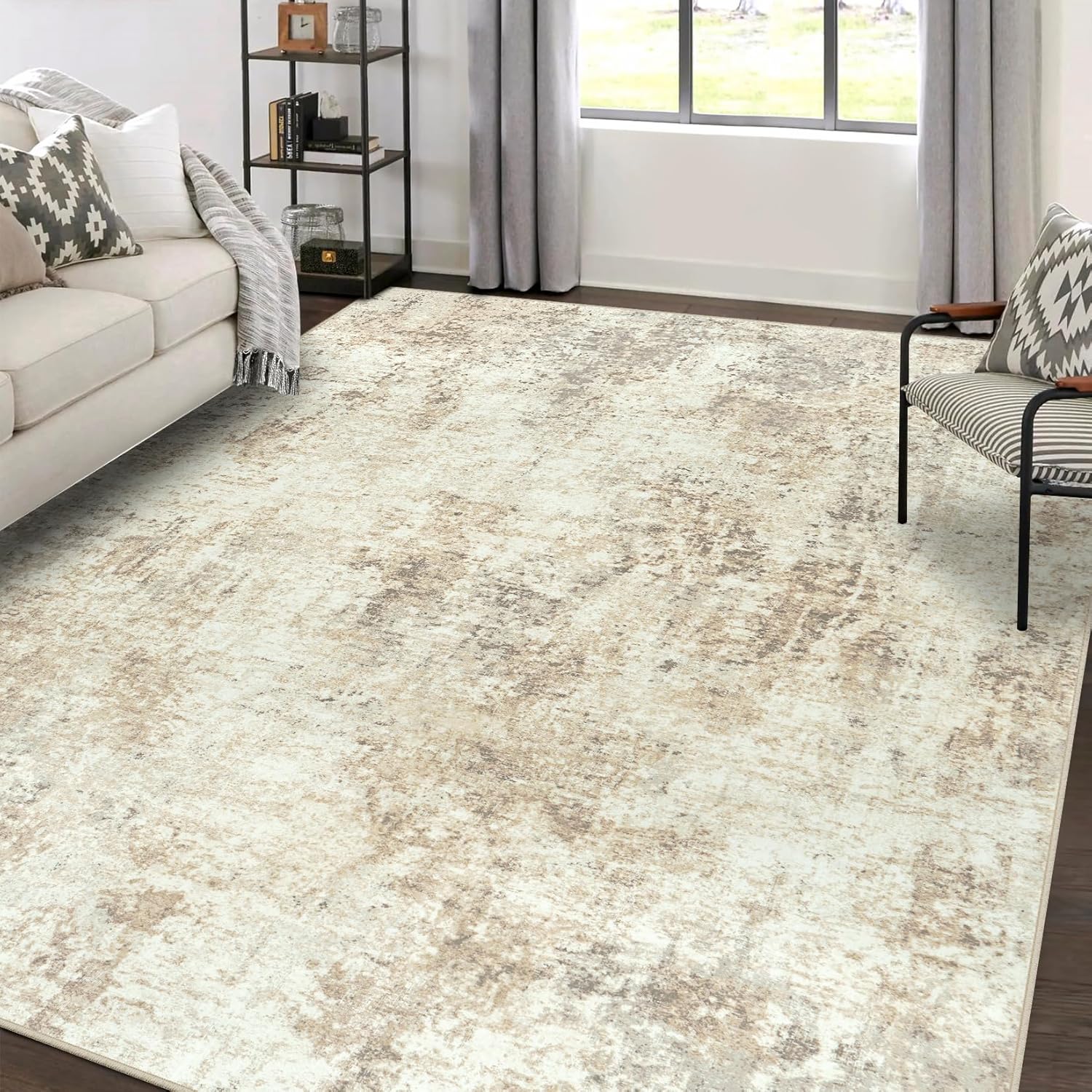 Area Rugs 8x10 Living Room: Large Soft Washable Rug Modern Abstract Anti-Skid No...