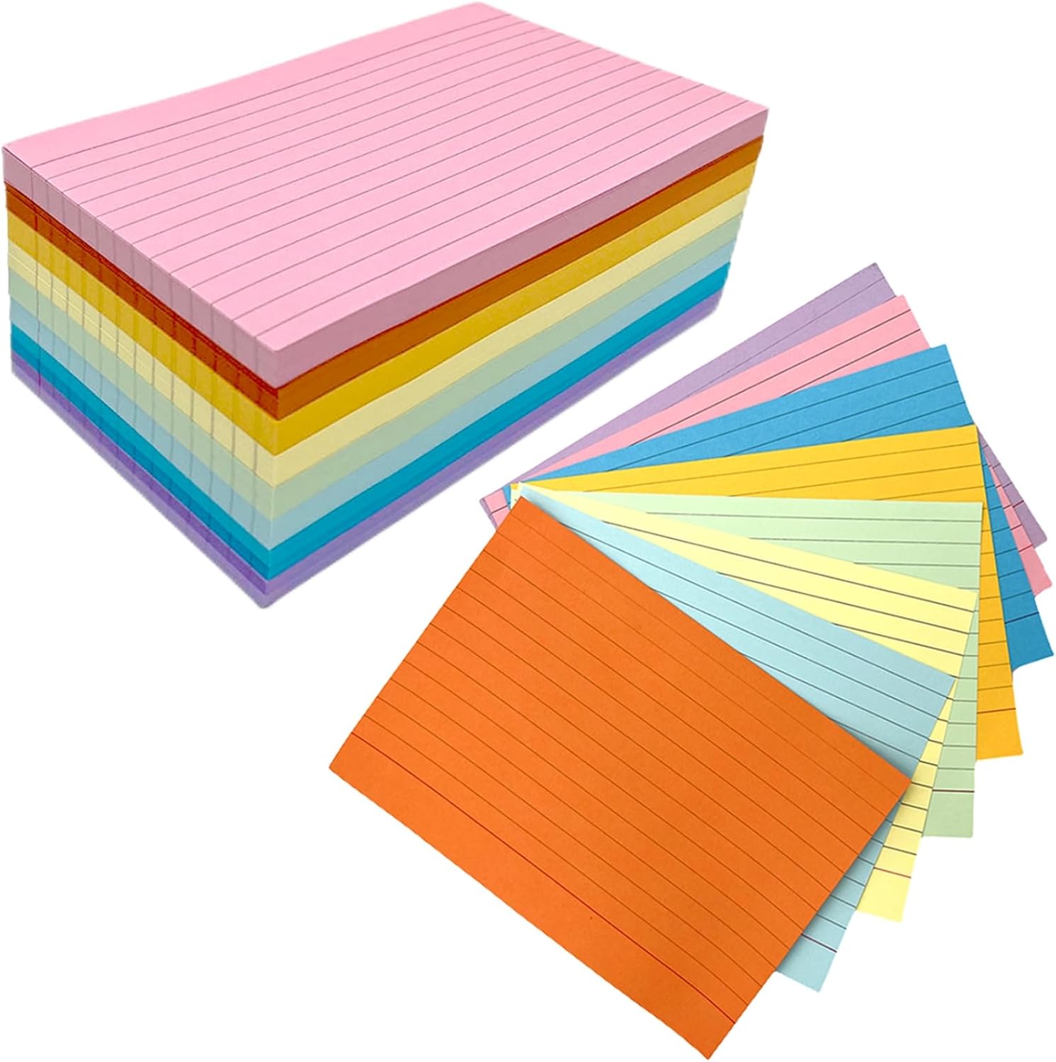 A6 Flash Cards Paper 400Pcs Revision Cards Paper Assorted Colours 14.8 * 10.5cm...