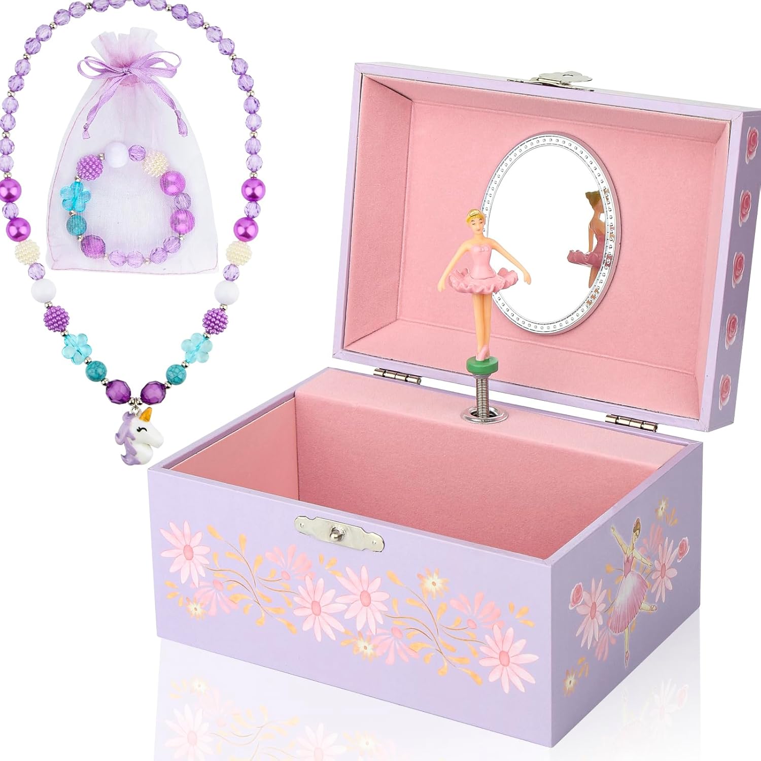 hombrima Music Jewellery Box Gift Set with Necklace Bracelet, Musical Jewelry St...