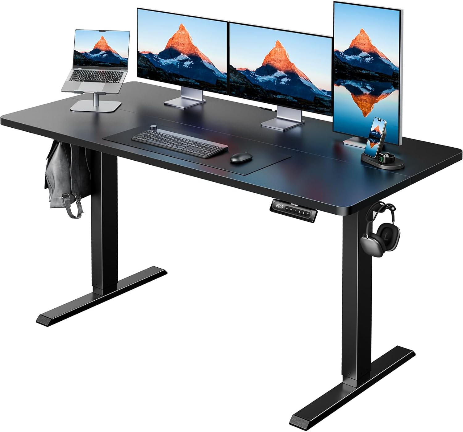HUANUO 55" x 24" Electric Standing Desk Adjustable Height, 4 Memory Height Setti...